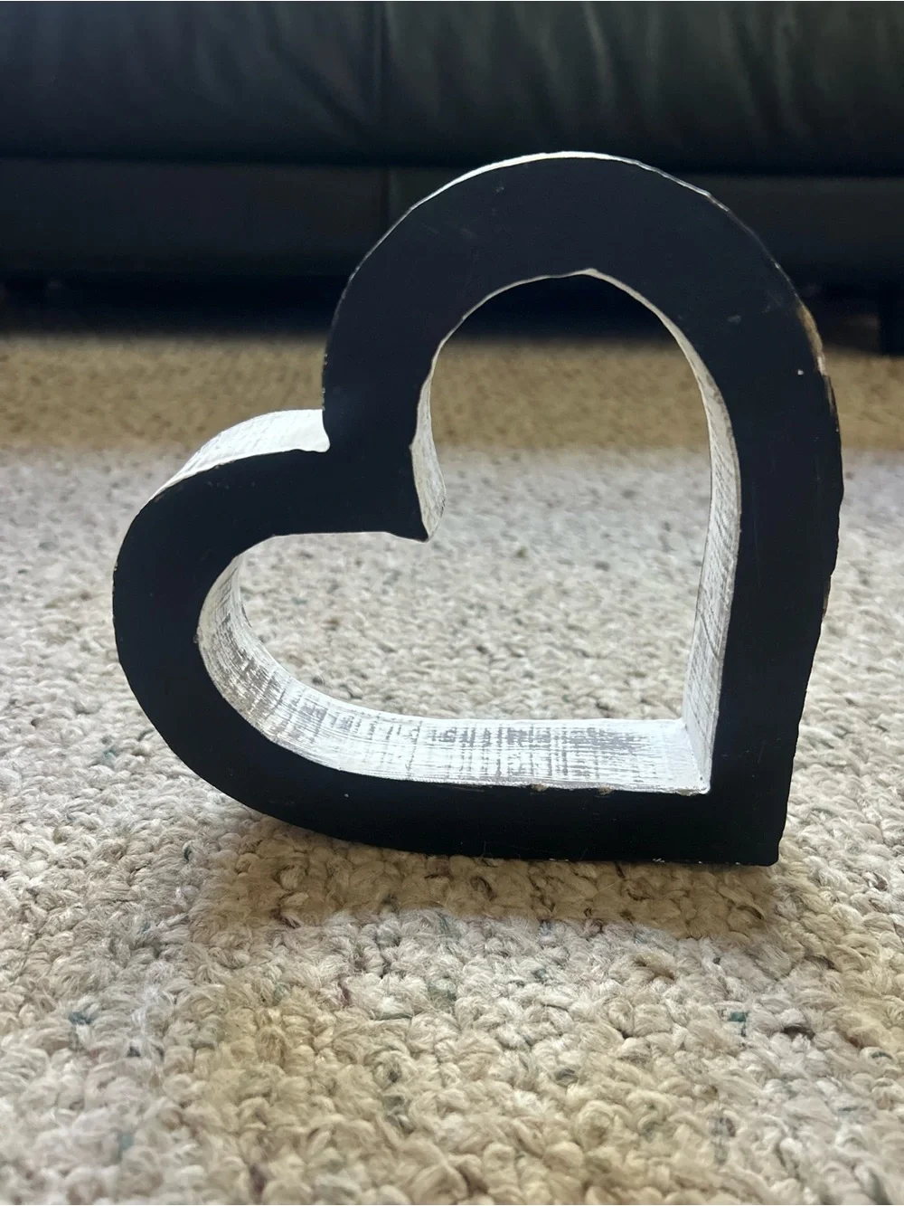 Distressed White Heart Frame Accent - Rustic Home Decor